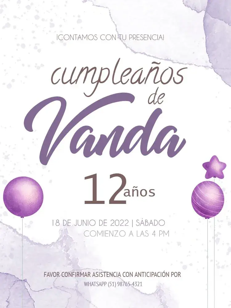 Invitación Fiesta De Acuarela Globo