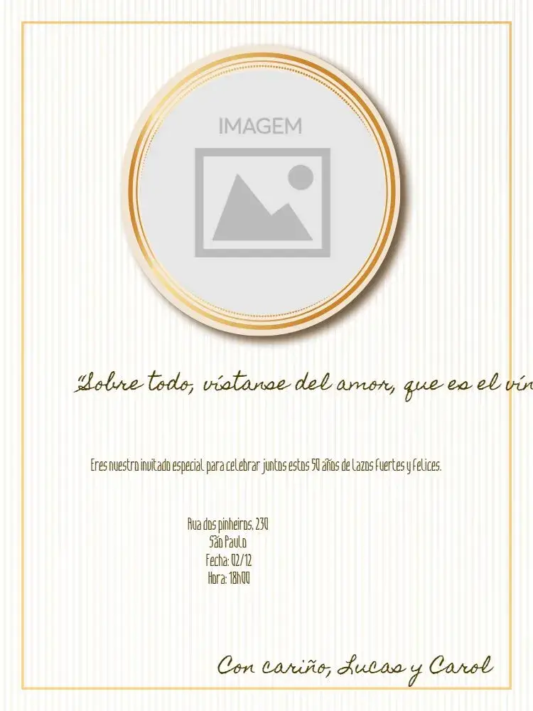 Invitación Bodas De Oro Pareja