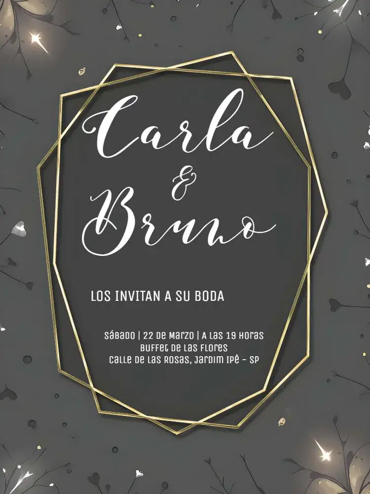 Invitación Boda Romántica Dorada – tema Boda dorado, romántico, elegante, minimalista, moderno