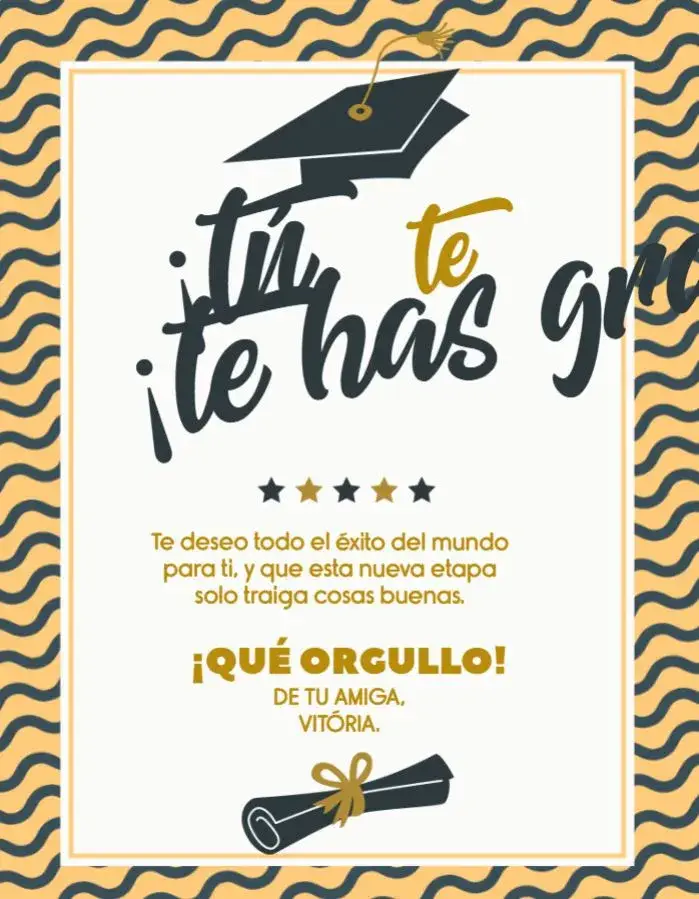 Invitación Tarjeta De Celebración de Graduación Para Imprimir Claro