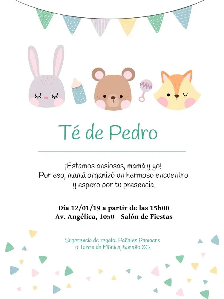 Invitación Baby Shower Revelación editable y personalizable