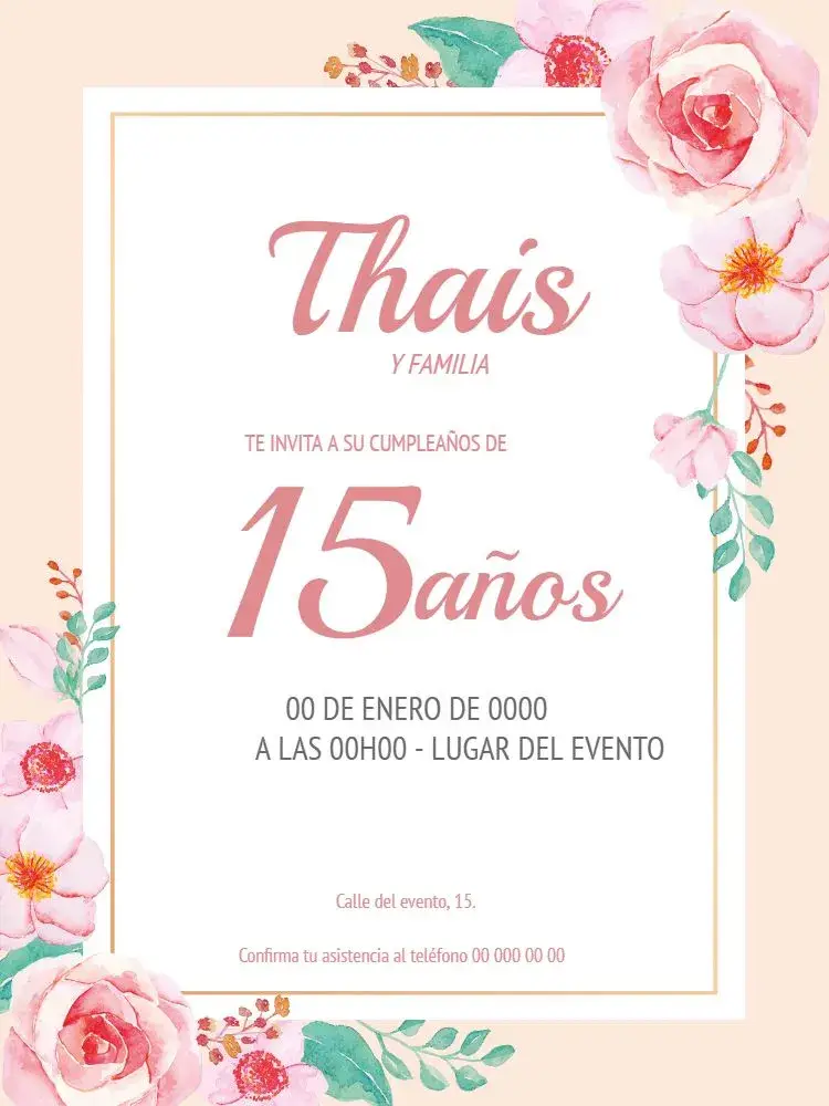 Invitación 15 Años Floral