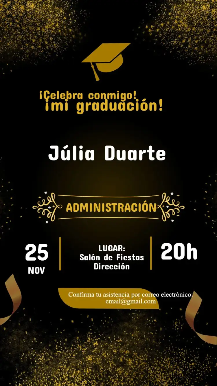 Invitación Invitación de Graduación – tema Fechas Conmemorativas elegante, moderno, minimalista, colorido, clásico, universitario