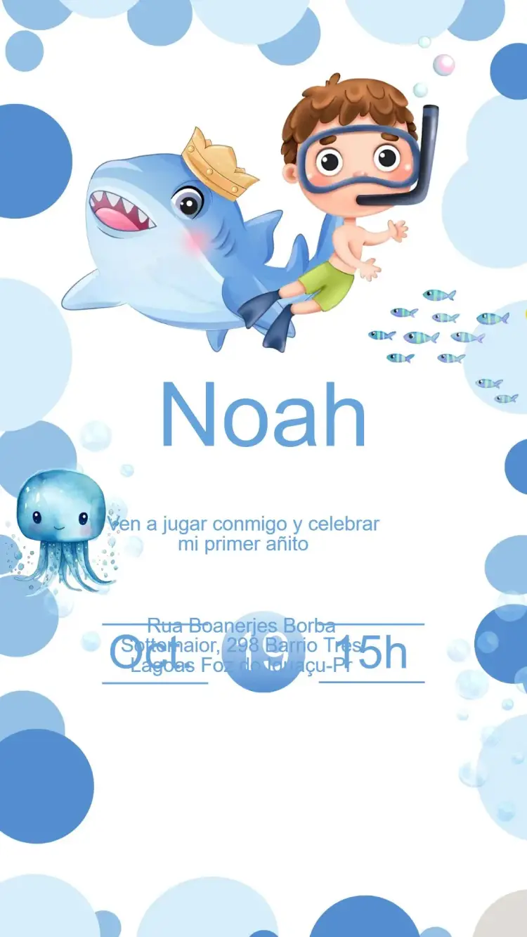 Invitación Cumpleaños Fondo del Mar