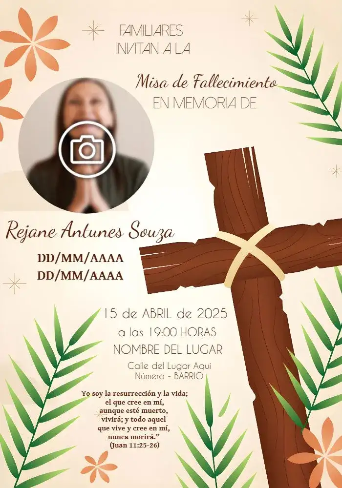 Misa De Fallecimiento Con Foto Estrella