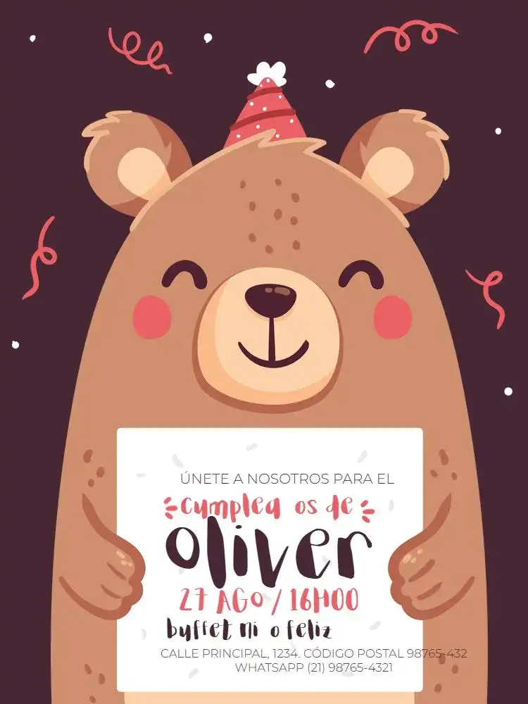 Infantil Masculino Oso Oscuro Niño