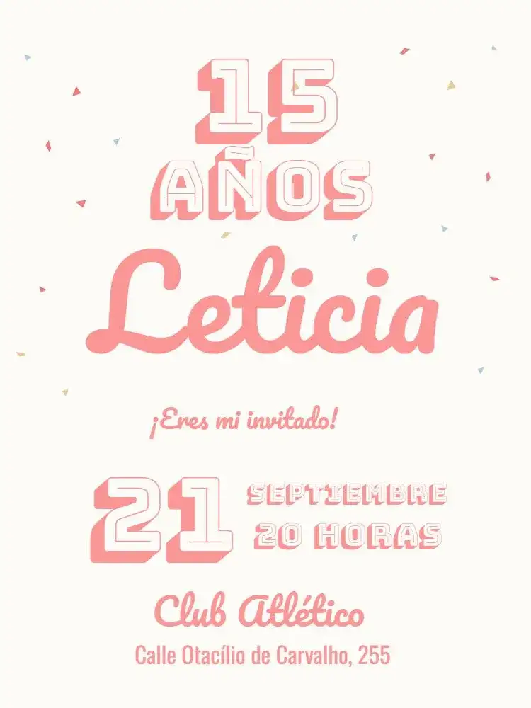 15 Años Niña - Rosa Minimalista Elegante