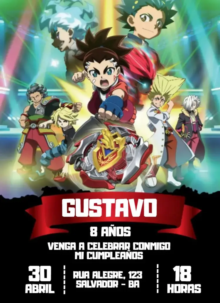 Invitación Beyblade Aiger