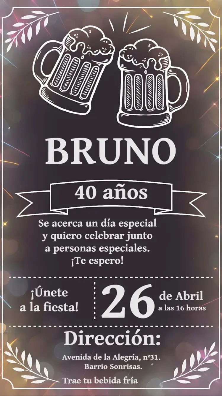 Invitación Parrilla Pizarra Carne