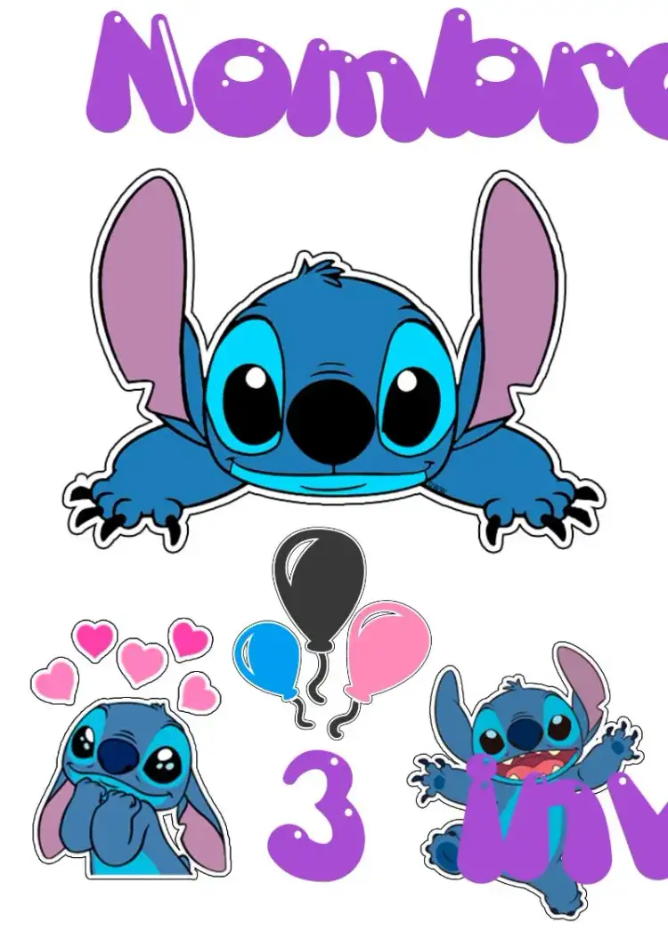 Topo De Tarta Stitch Azul
