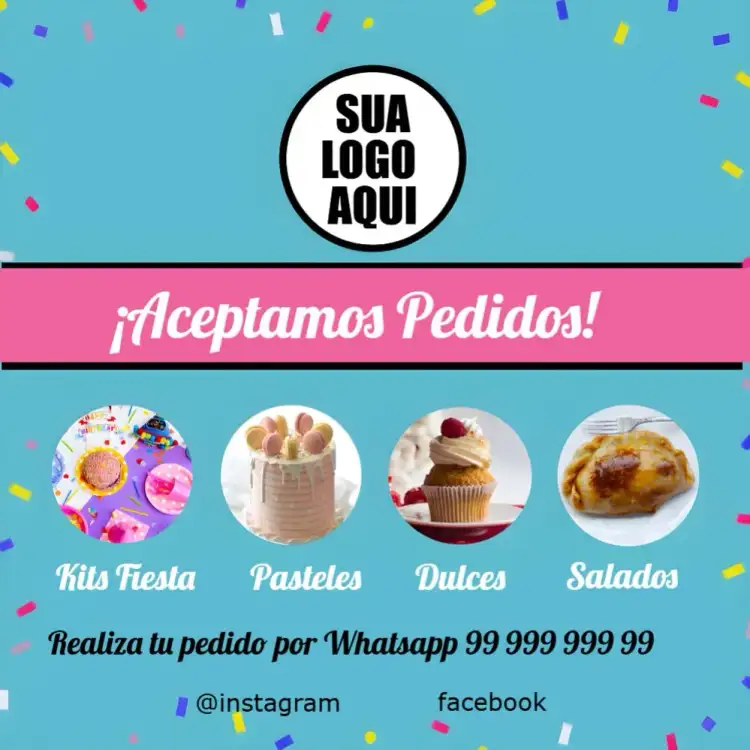 Publicación Para Empresas De Dulces Y Fiestas Rosa