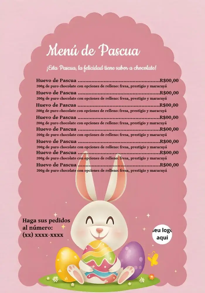 Invitación Menú Huevos De Pascua Conejo Morado – tema Fechas Conmemorativas morado, rosa, divertido, colorido, Pascua, conejo