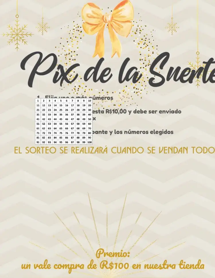 Invitación Suerte Pix de Año Nuevo Navidad editable y personalizable