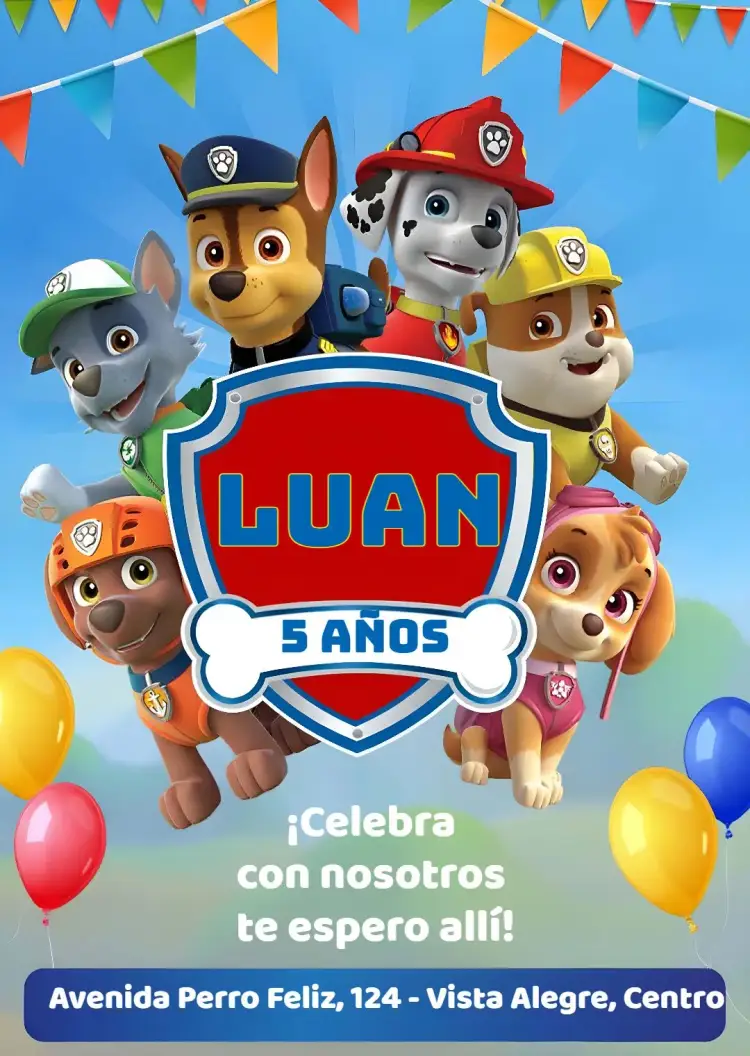Invitación Patrulla Canina Skye