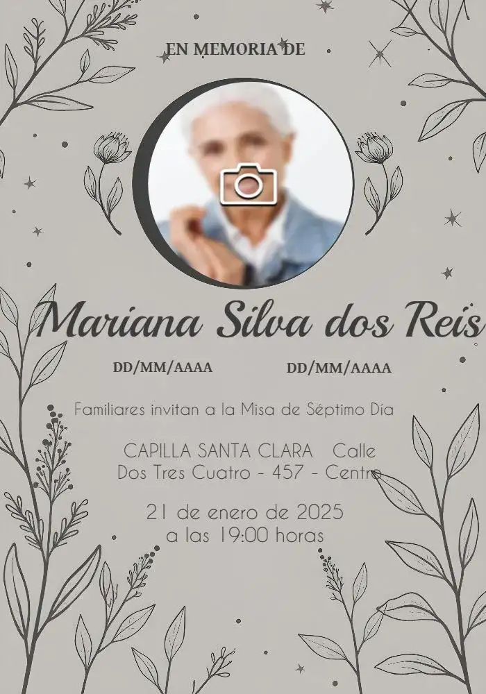 Misa De Séptimo Día Con Foto Homenaje