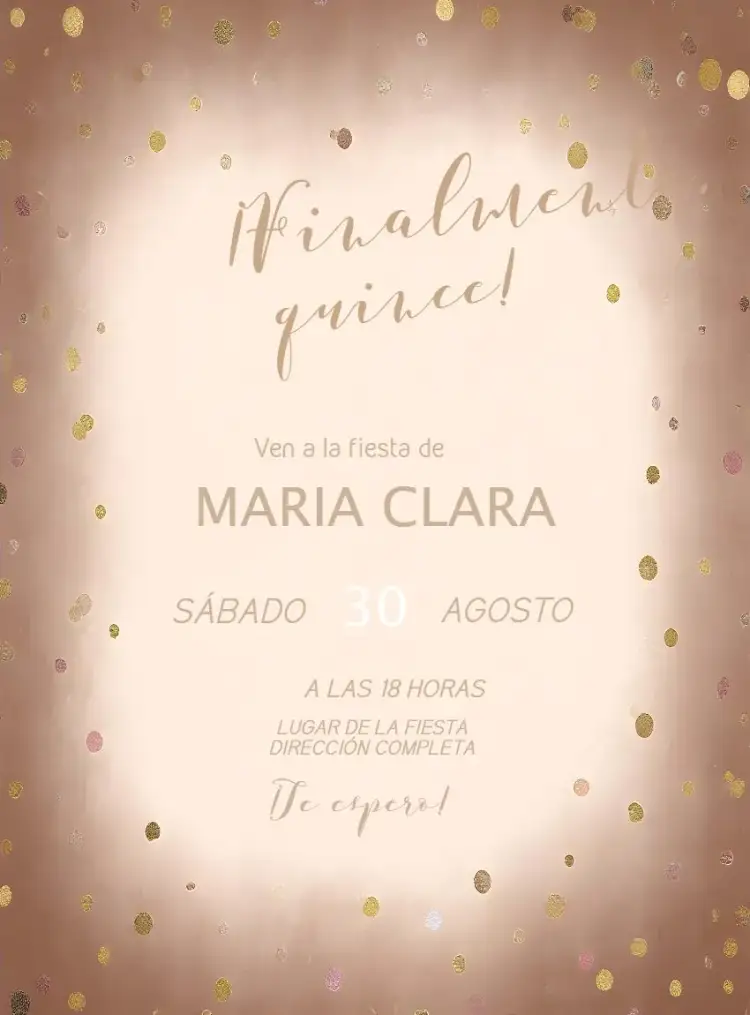 Invitación Por fin Quince Años – tema 15 años rosa, brillo, moderno, brillante, elegante