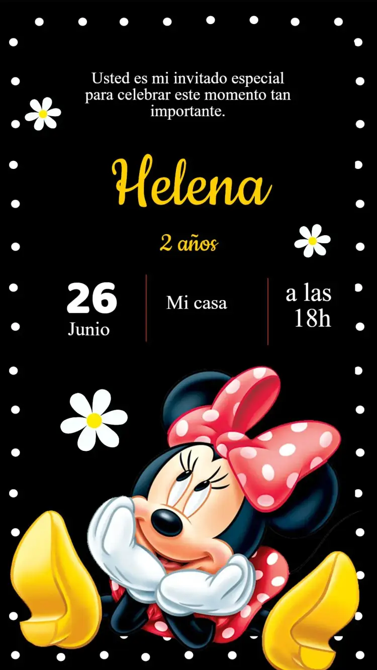 Invitación Cumpleaños Minnie Roja