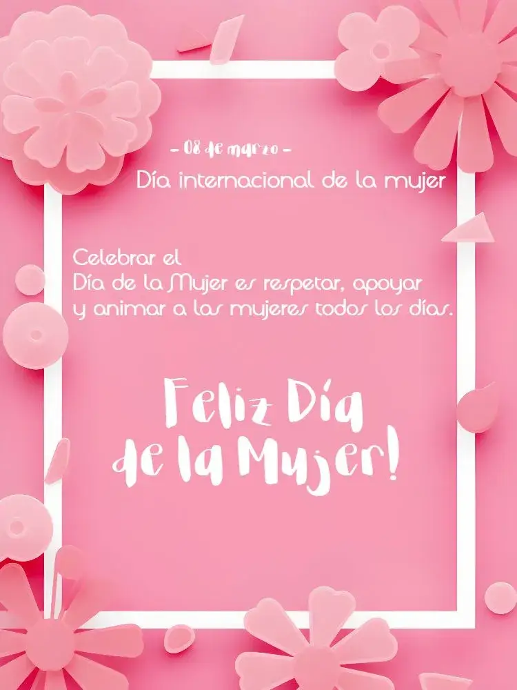Invitación Publicación Día Internacional De La Mujer Felicitaciones editable y personalizable