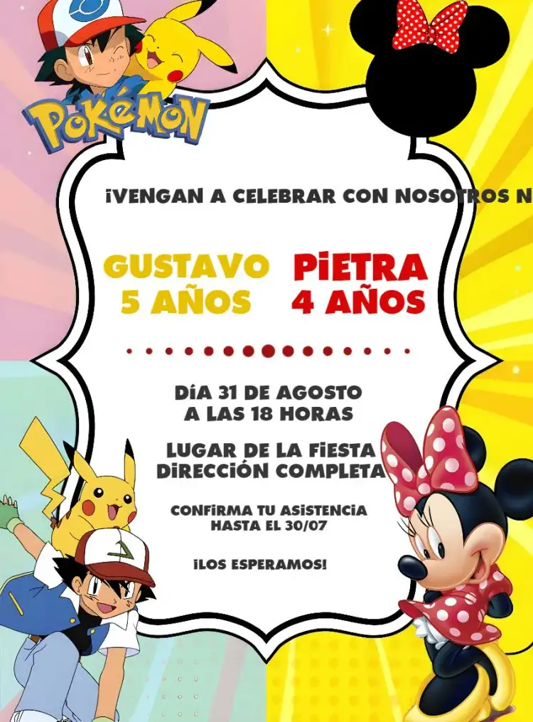 Doble Pokémon y Minnie Roja Pokemon