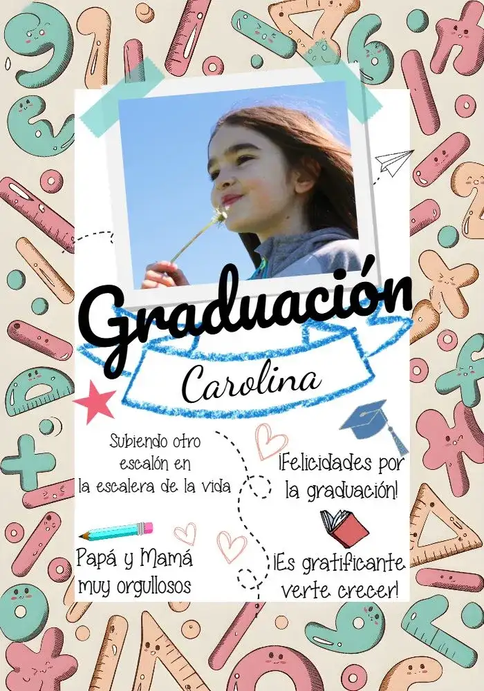 Graduación Infantil Con Foto Lápiz