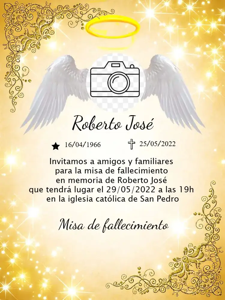 Misa De Fallecimiento Con Foto Digital