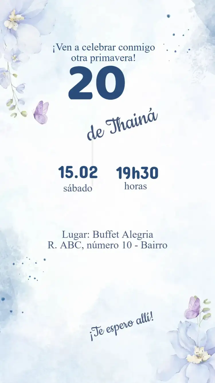 Invitación Cumpleaños Adulto Jardín