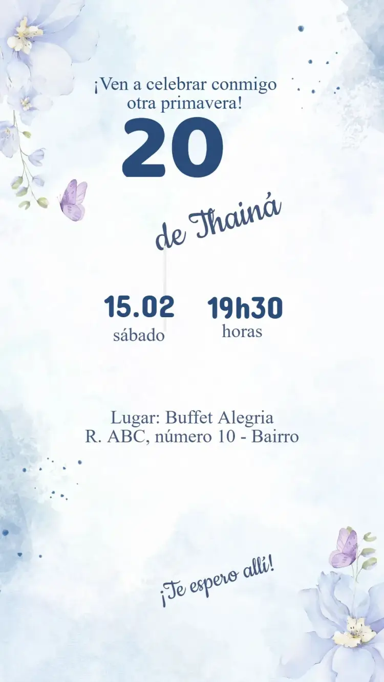 Invitación Cumpleaños Adulto Jardín