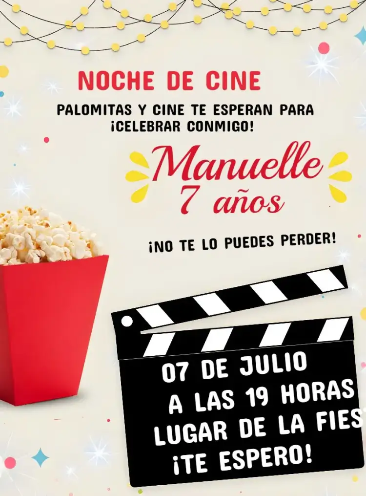 Invitación Noche De Cine Blanco – tema Más buscados elegante, moderno, cinematográfico, minimalista, preto e branco, temática de filme