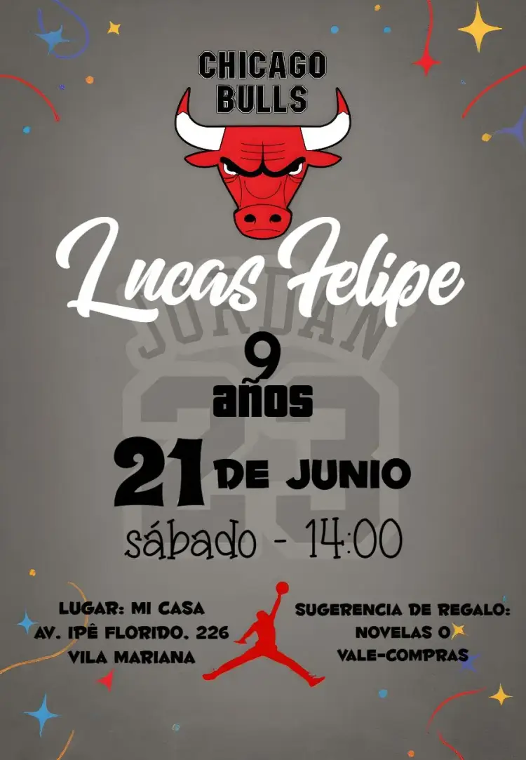 Invitación Chicago Bulls Nba Baloncesto