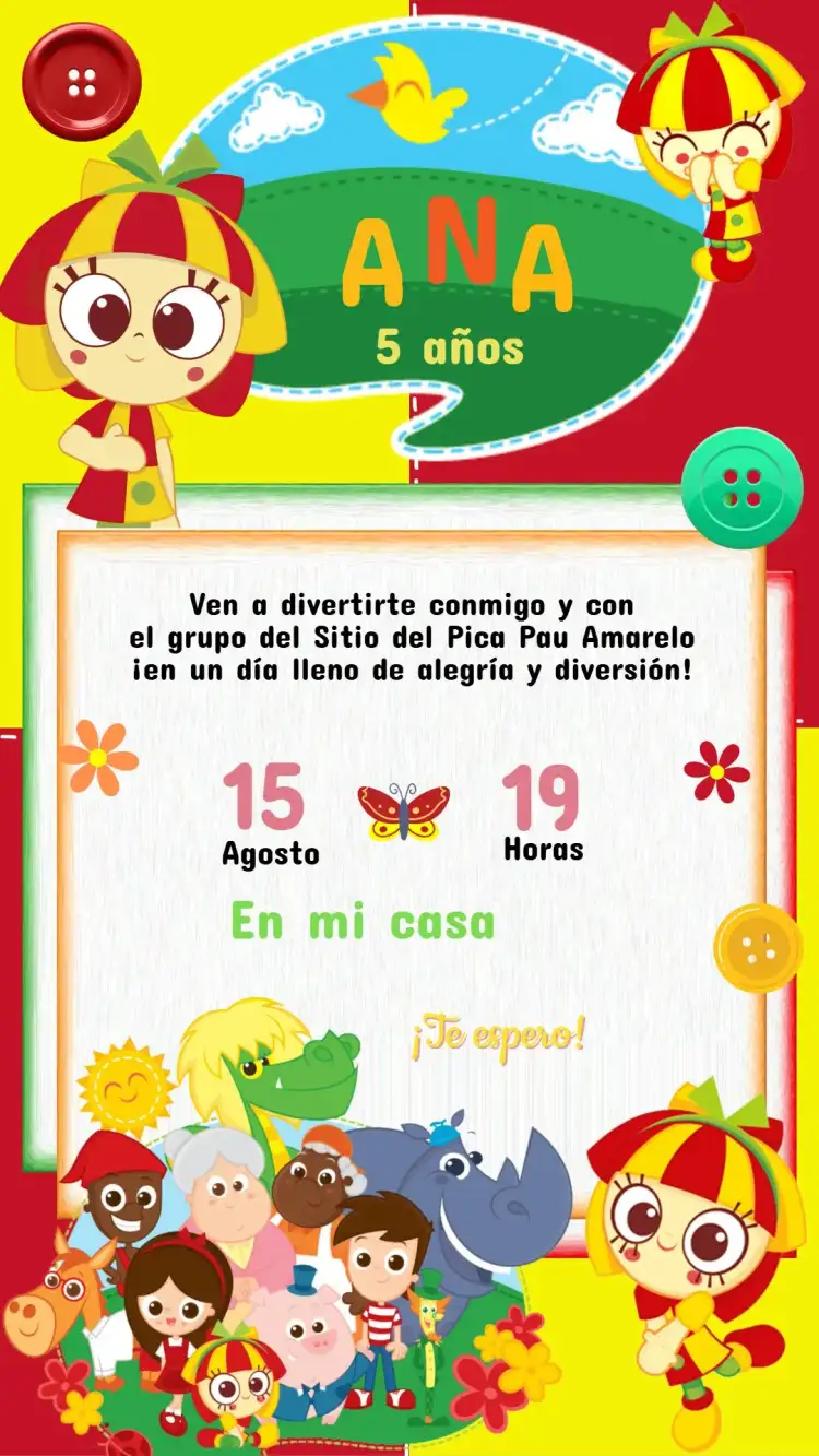 Invitación Cumpleaños Sitio del Pica Pau Amarelo