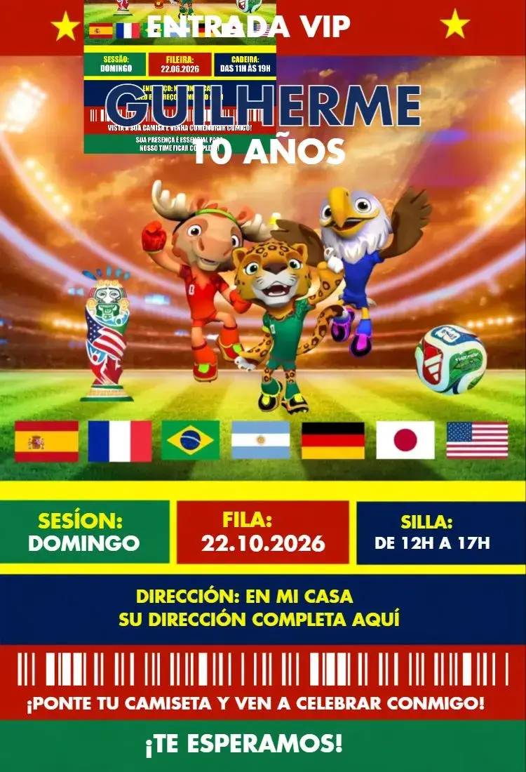 Invitación Copa del Mundo 12