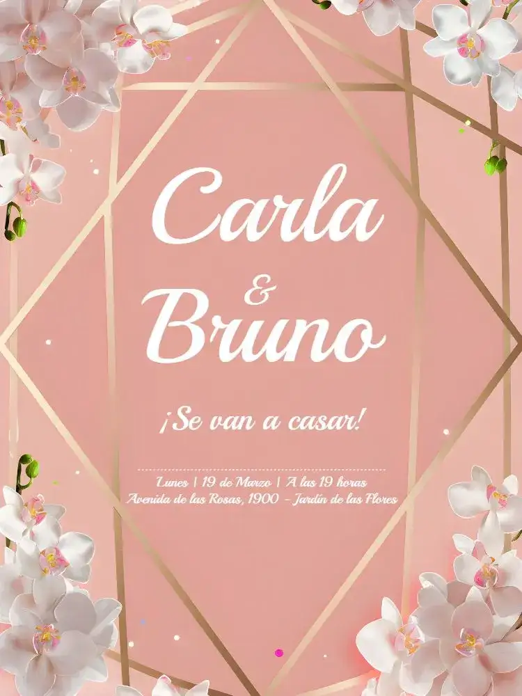 Boda Minimalista Rosa Y Dorado Novios