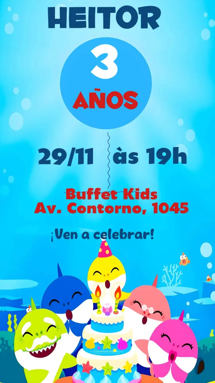 Invitación Baby Shark