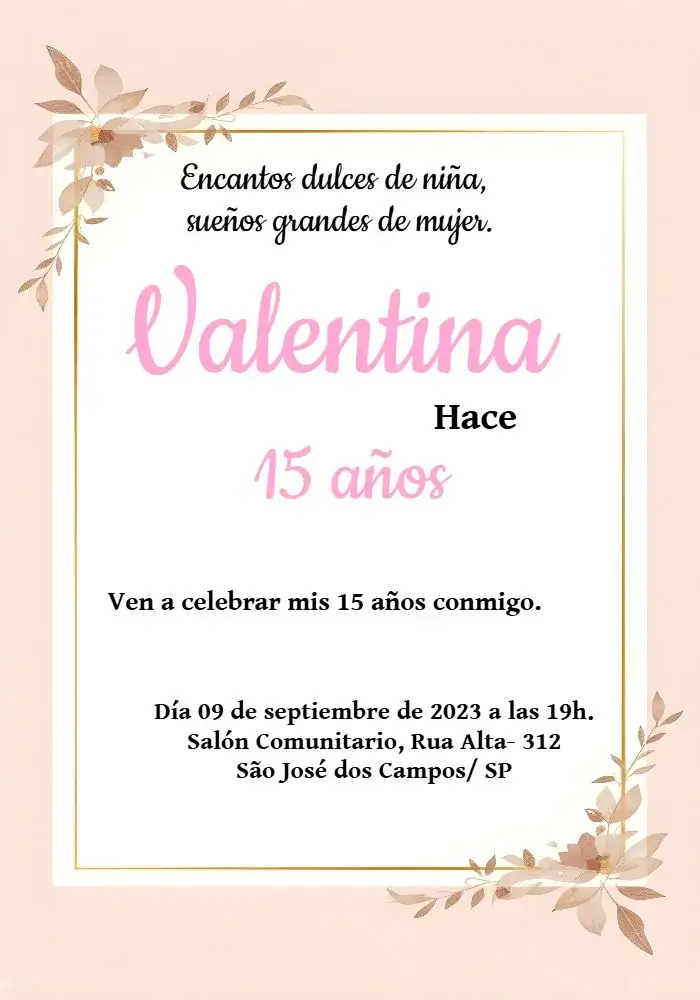 Invitación 15 Años Brillo Negro