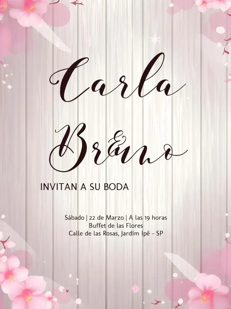 Invitación Boda Cerezo Sakura
