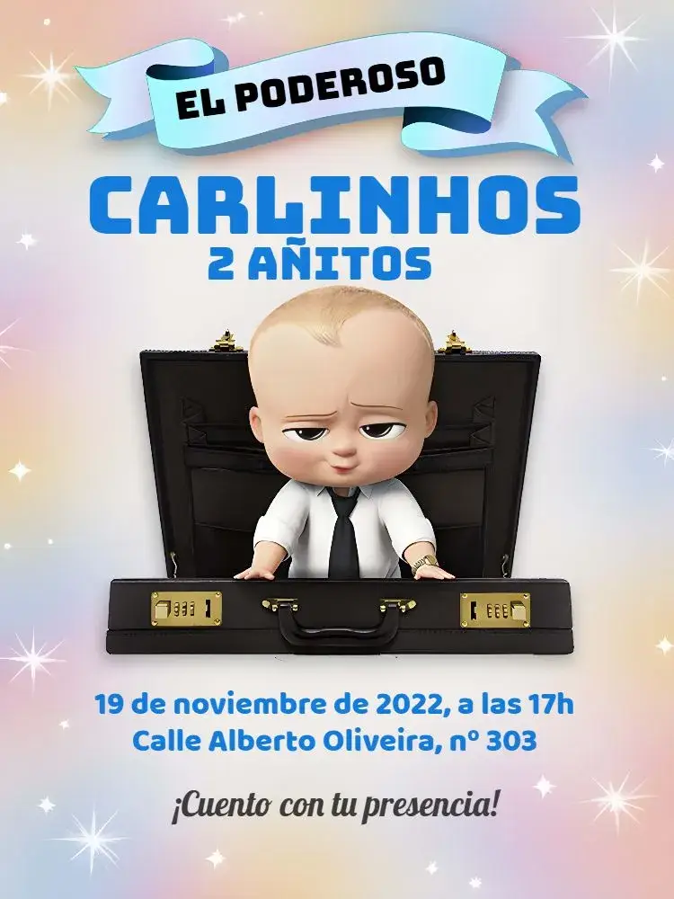 Invitación El Poderoso Jefe editable y personalizable