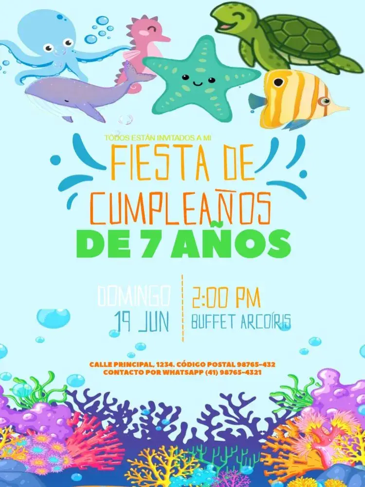 Invitación Fondo Del Mar Para Editar Oscuro