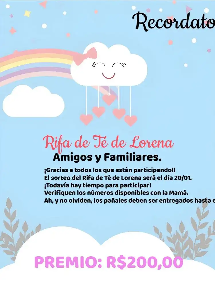 Té Rifa Lluvia De Amor Rosa