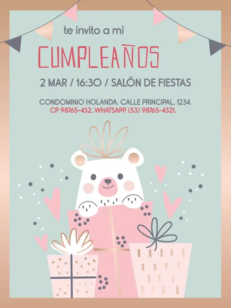 Invitación Celebración del Osito Dorado