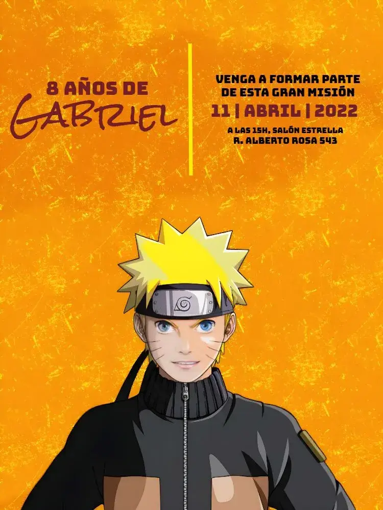Invitación Naruto Blanco