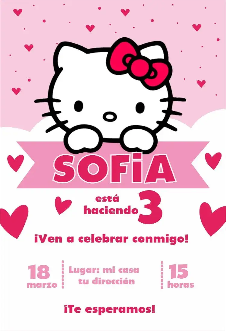 Invitación Hello Kitty 3