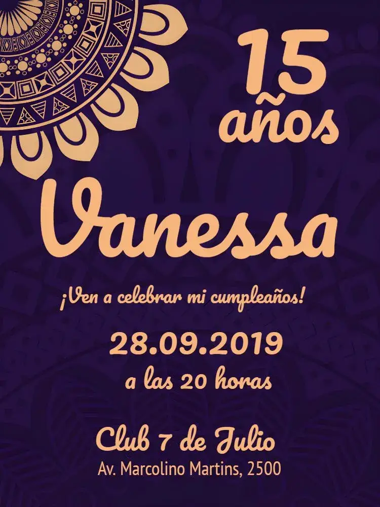 Invitación 15 Años Mandalas Marrón