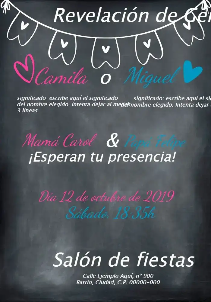 Chá Revelación Niño o Niña en Negro
