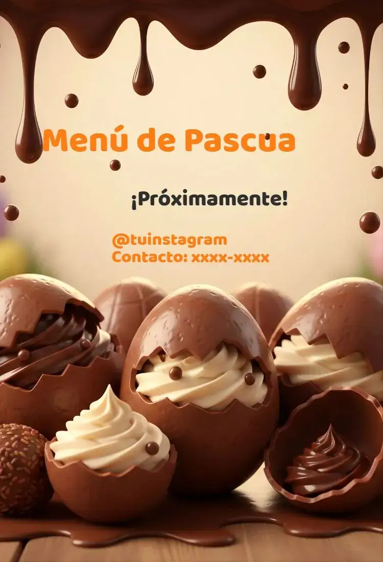 Invitación Menú de Pascua – tema Fechas Conmemorativas colorido, floral, minimalista, vintage, divertido, tradicional