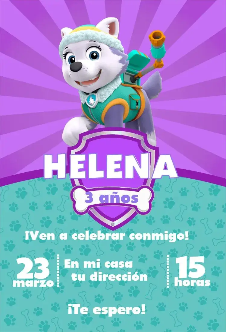 Invitación Patrulla Canina niña 7