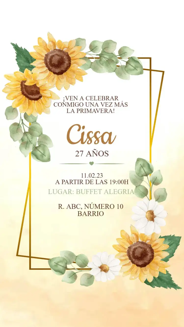 Invitación Cumpleaños Margaritas