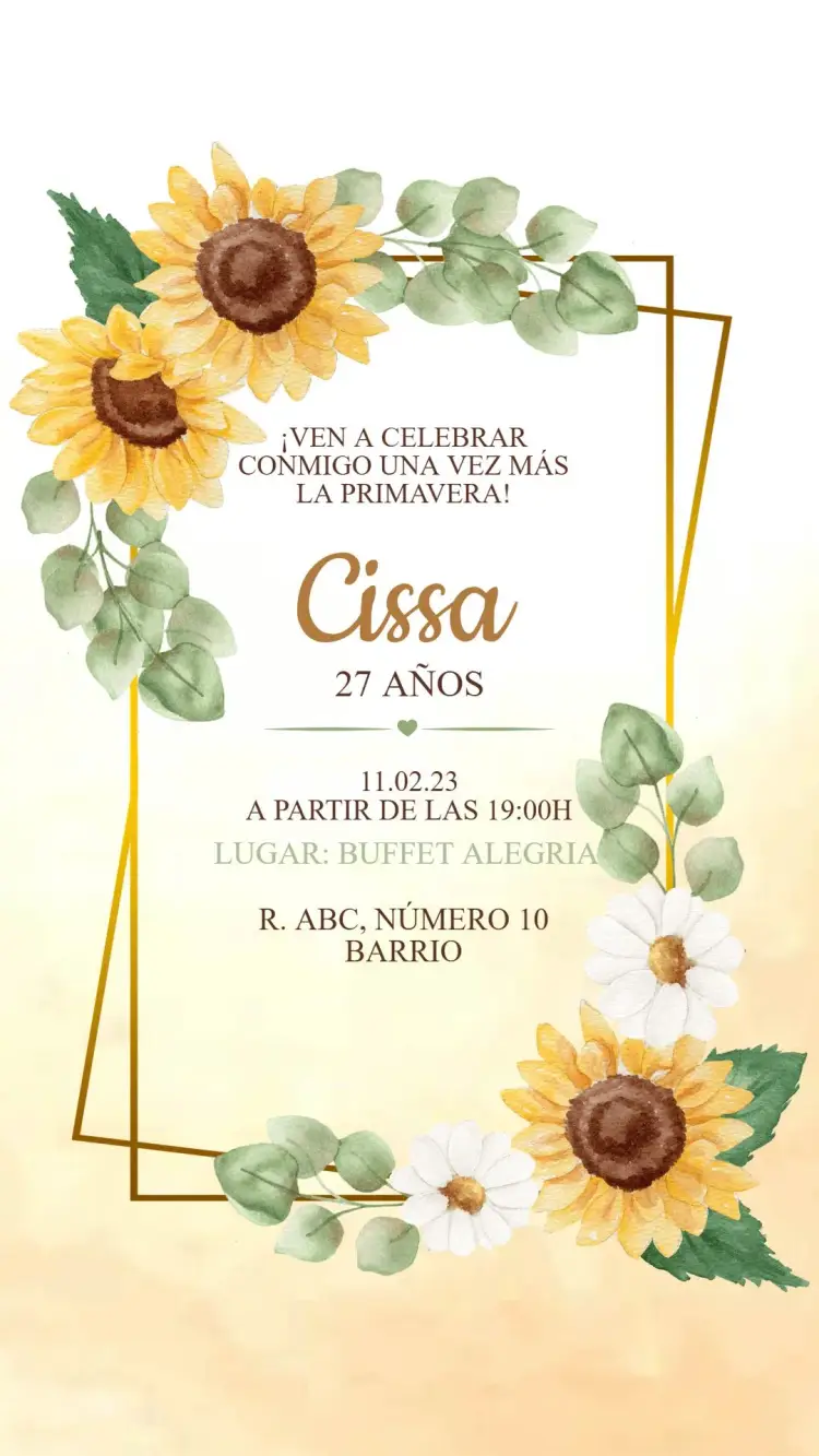 Invitación Cumpleaños Margaritas