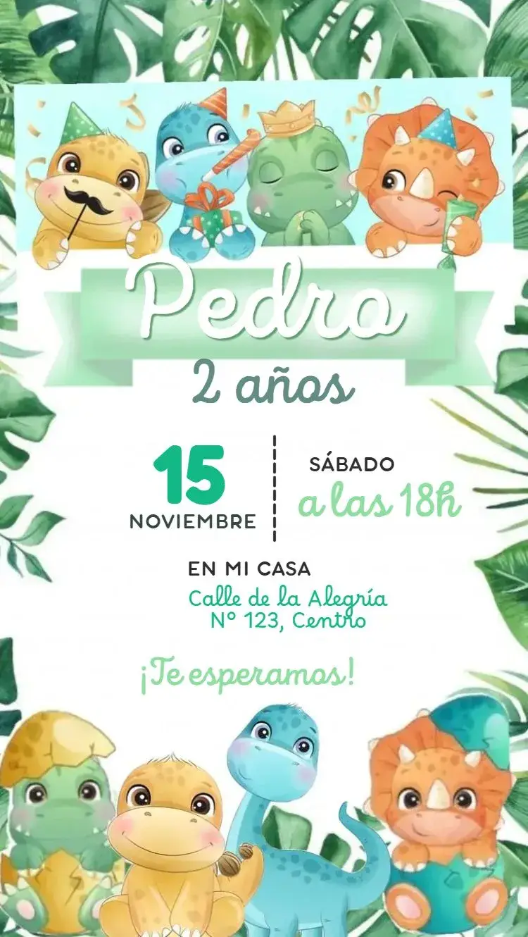 Invitación Dinosaurio baby