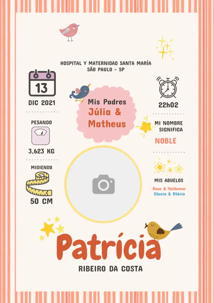 Invitación Cuadro De Nacimiento Niño – tema Baby Shower boho, delicado, lúdico, colorido, moderno