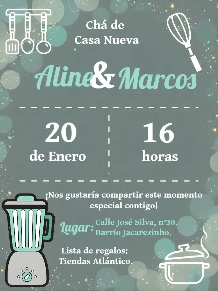 Invitación Chá De Casa Nueva Concha